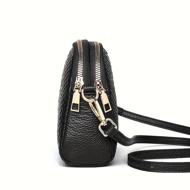 Elegancia pura de Vivienne | Bolso bandolera con relieve de cocodrilo