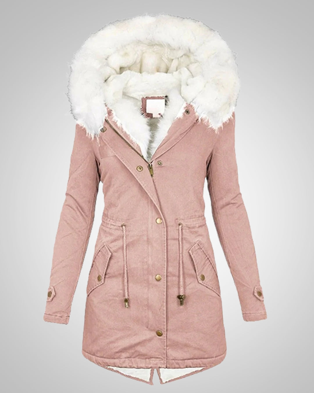 Abrigo de invierno cálido con forro para mujer