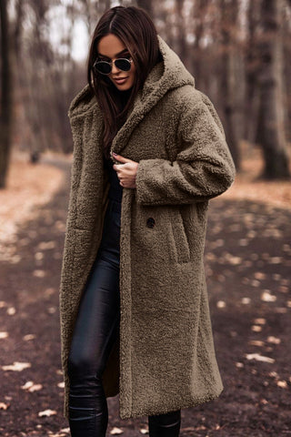 Bella | Chaqueta de borreguito de moda con capucha para mujer