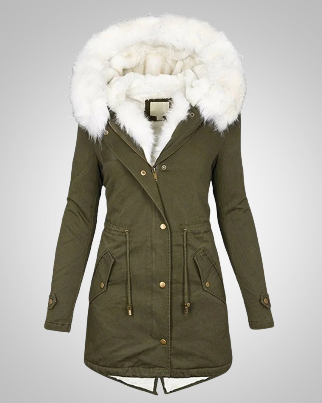 Abrigo de invierno cálido con forro para mujer