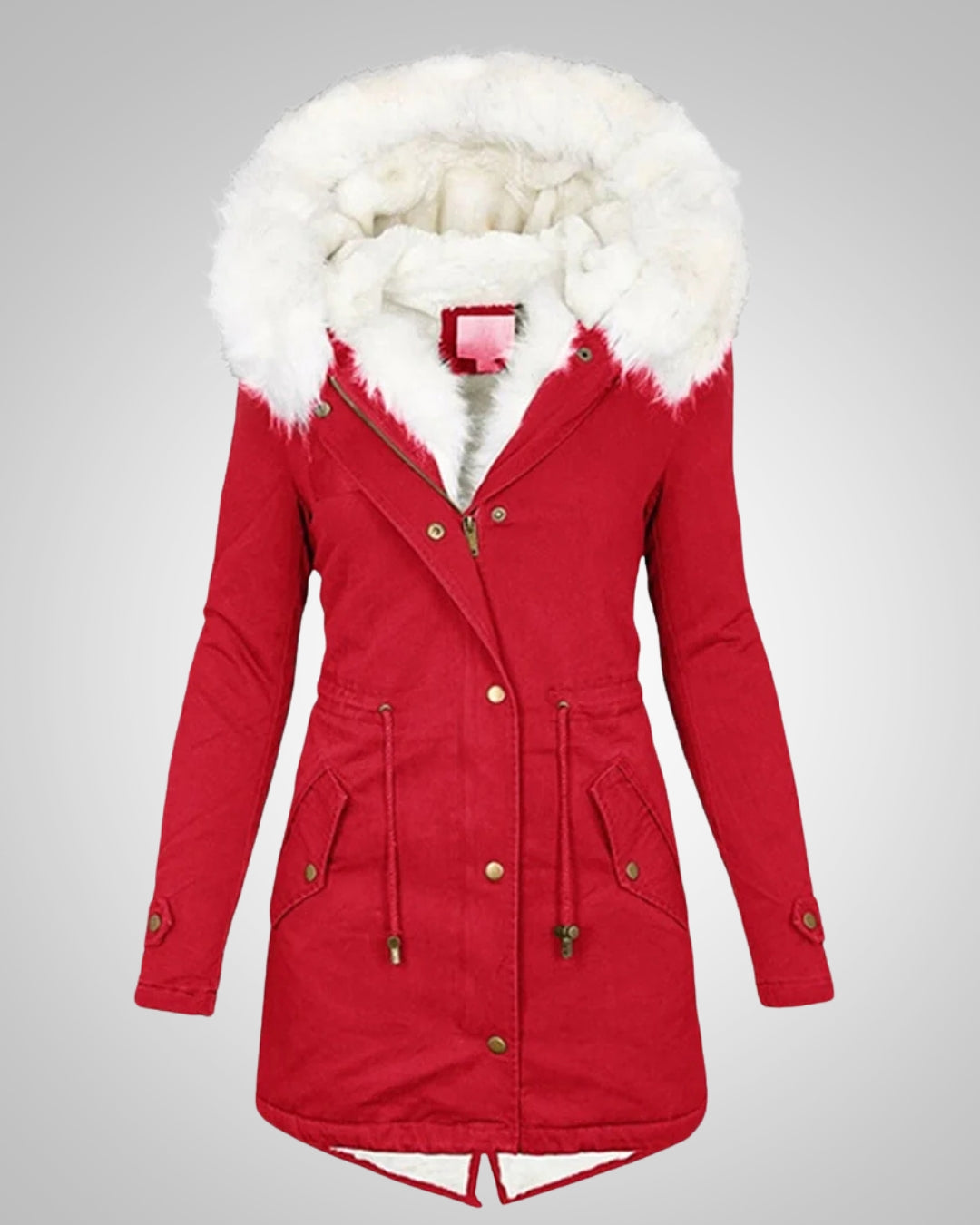 Abrigo de invierno cálido con forro para mujer