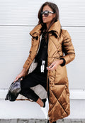 Chaqueta de invierno acolchada con puños de canalé para mujer