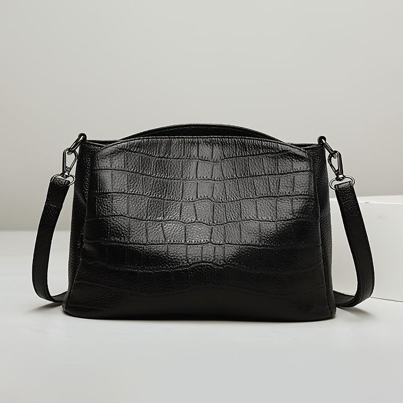 El encanto refinado de Vivienne | Bolso de hombro de piel de cocodrilo
