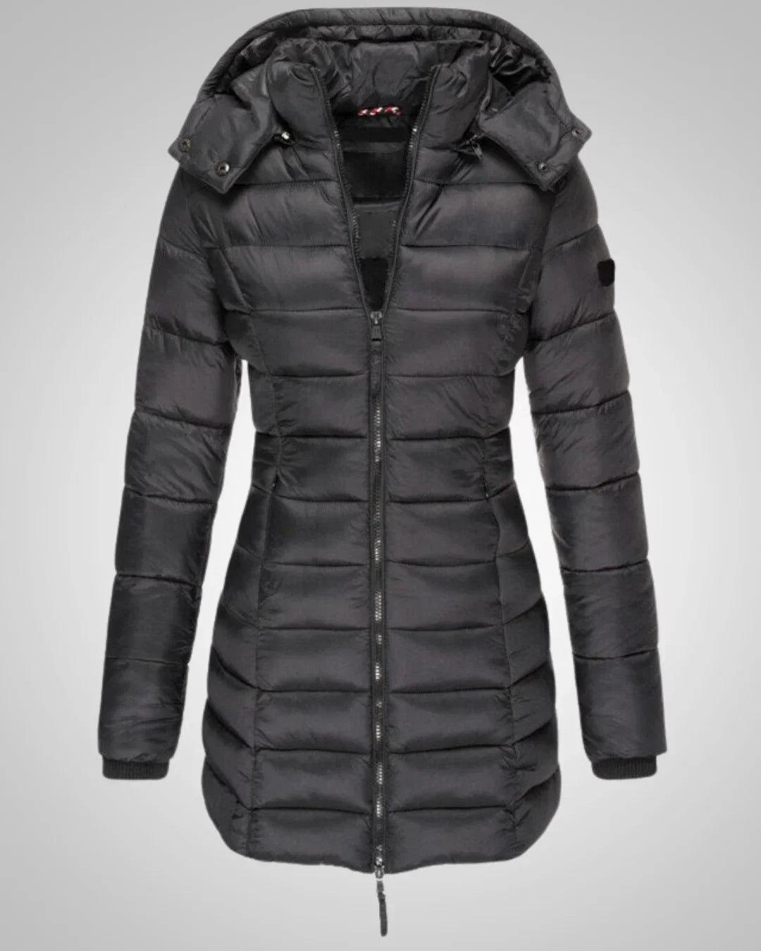 Chaqueta elegante de plumón de invierno con capucha para mujer