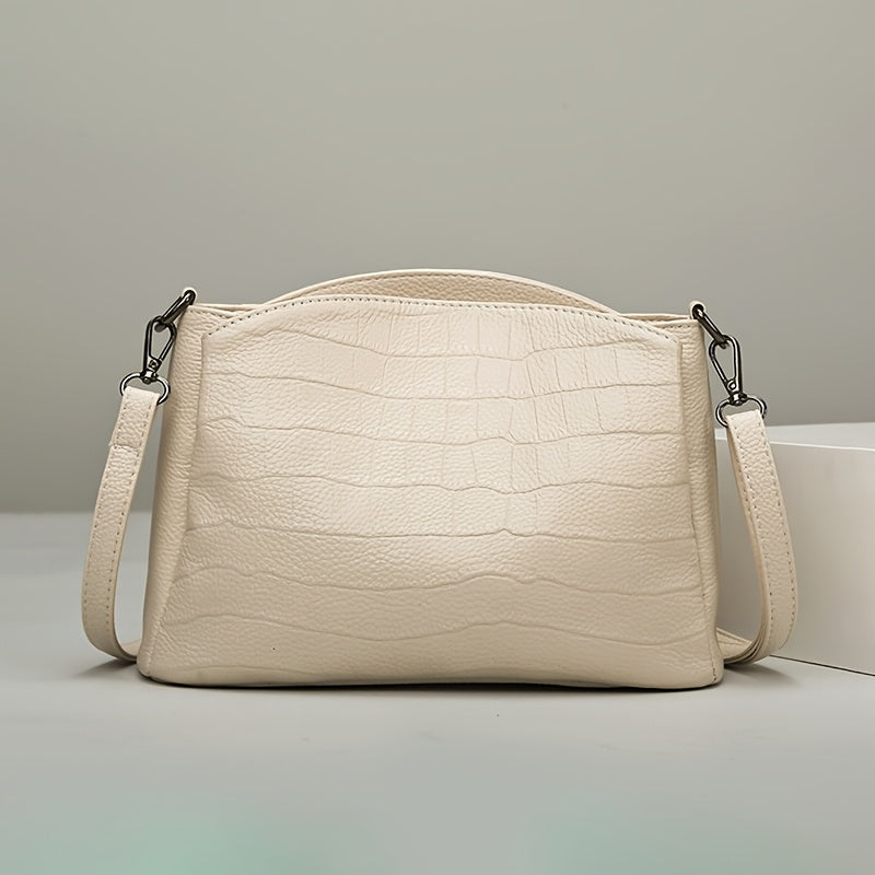El encanto refinado de Vivienne | Bolso de hombro de piel de cocodrilo