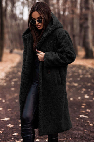 Bella | Chaqueta de borreguito de moda con capucha para mujer