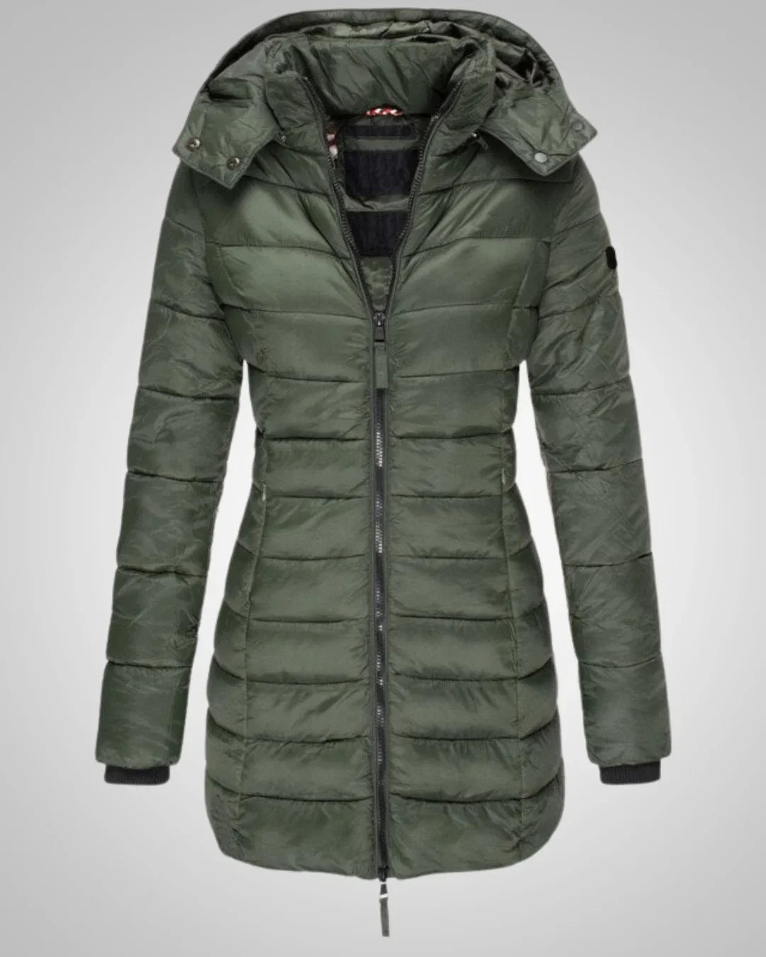 Chaqueta de invierno con capucha y forro para mujer