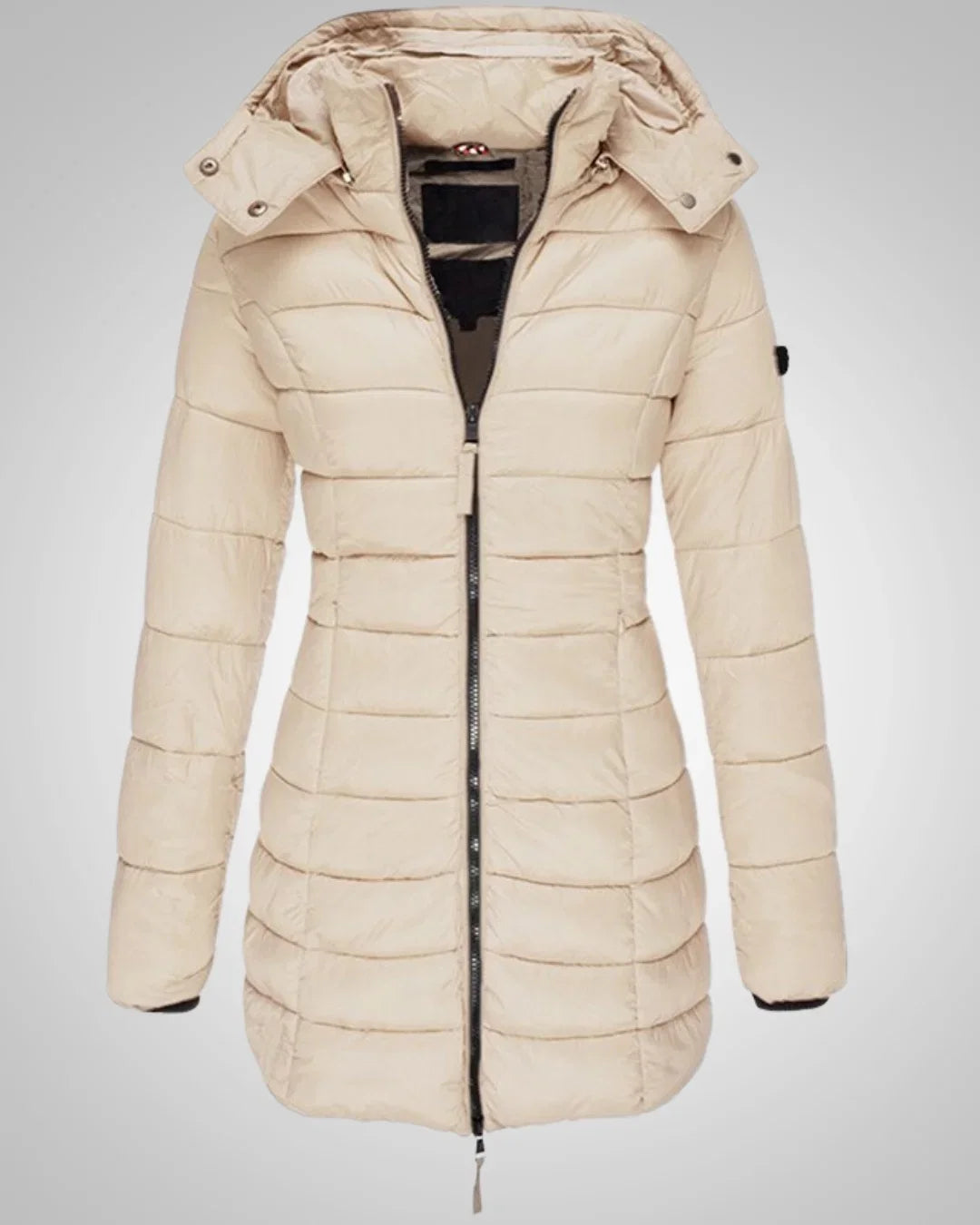 Chaqueta de invierno con capucha y forro para mujer