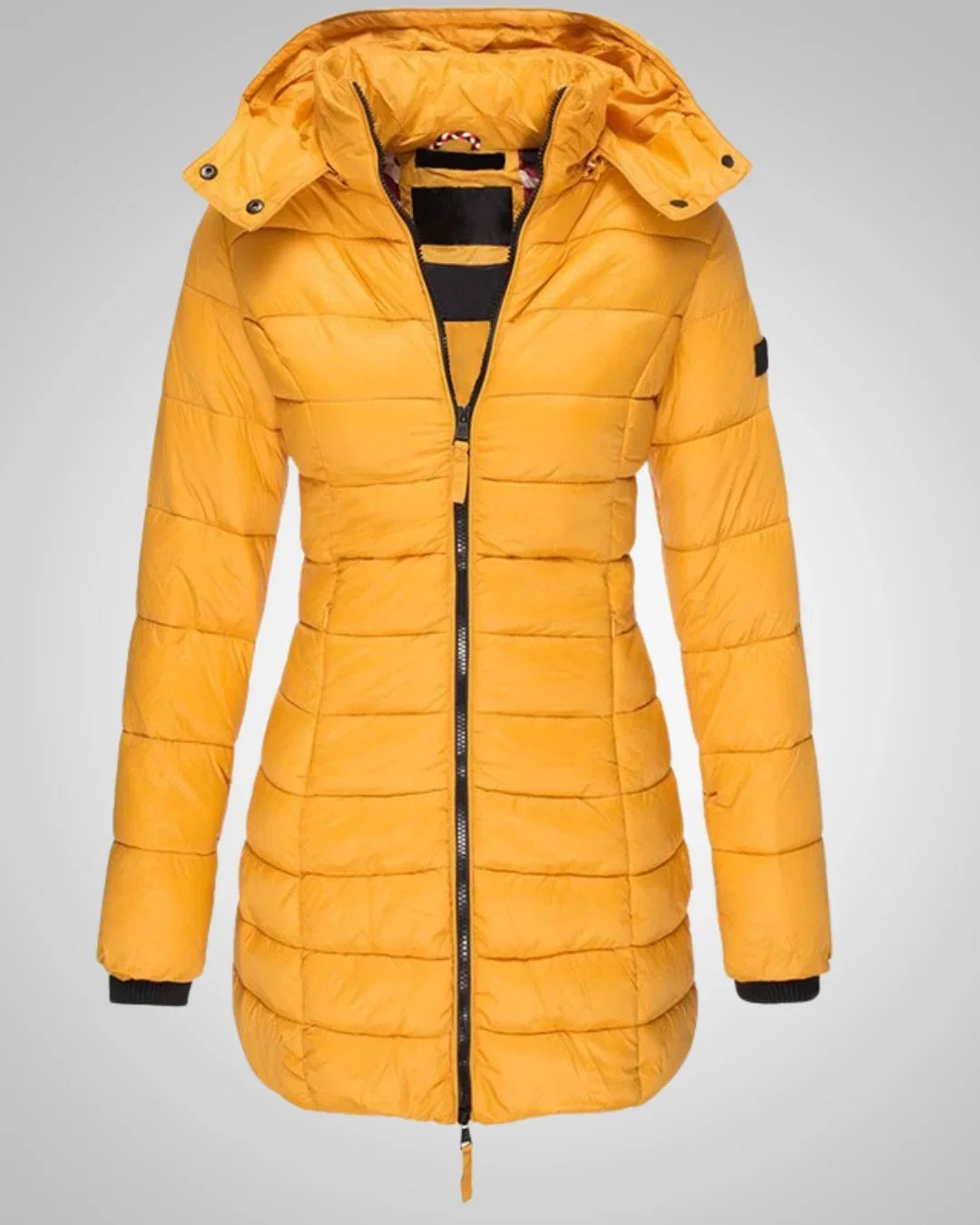 Chaqueta de invierno con capucha y forro para mujer