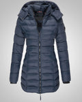 Chaqueta de invierno con capucha y forro para mujer