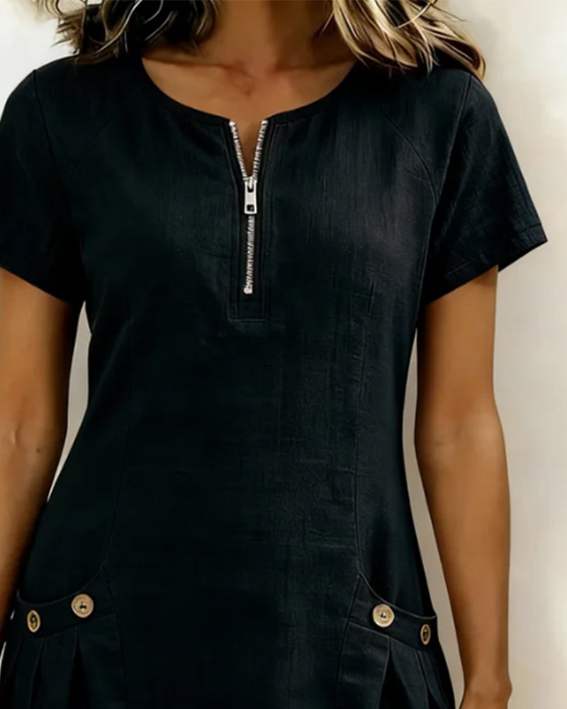 Carmen Mode® | Vestido de algodón con cremallera