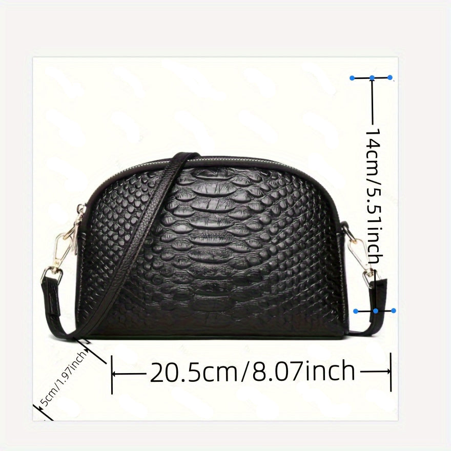 Elegancia pura de Vivienne | Bolso bandolera con relieve de cocodrilo