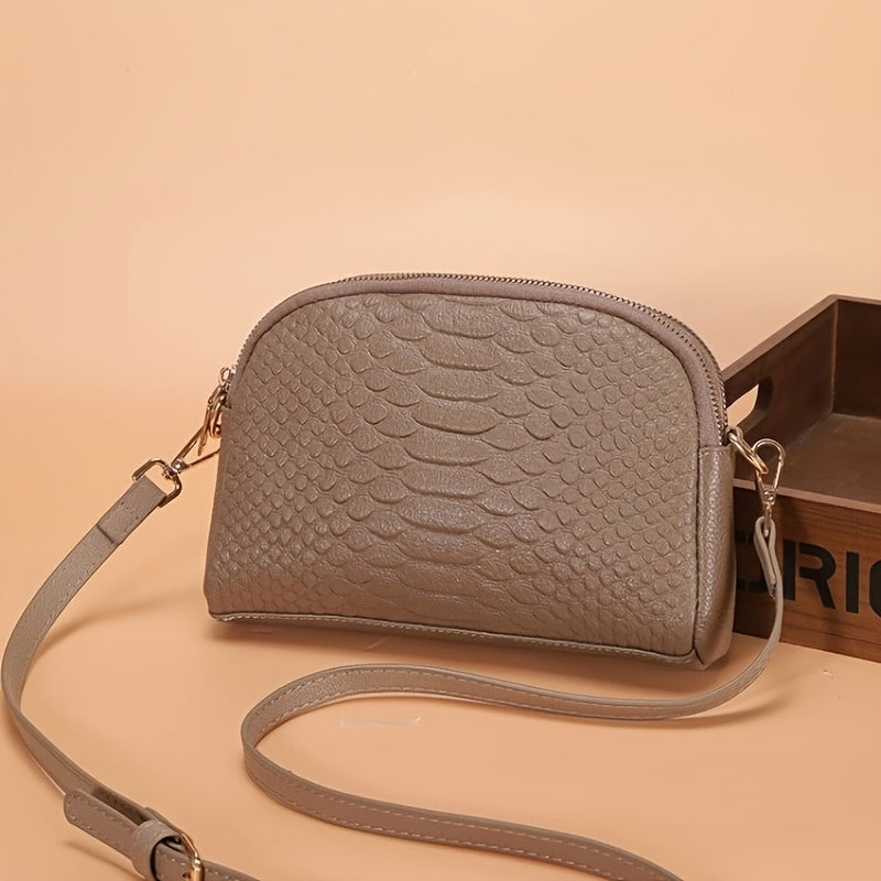Elegancia pura de Vivienne | Bolso bandolera con relieve de cocodrilo