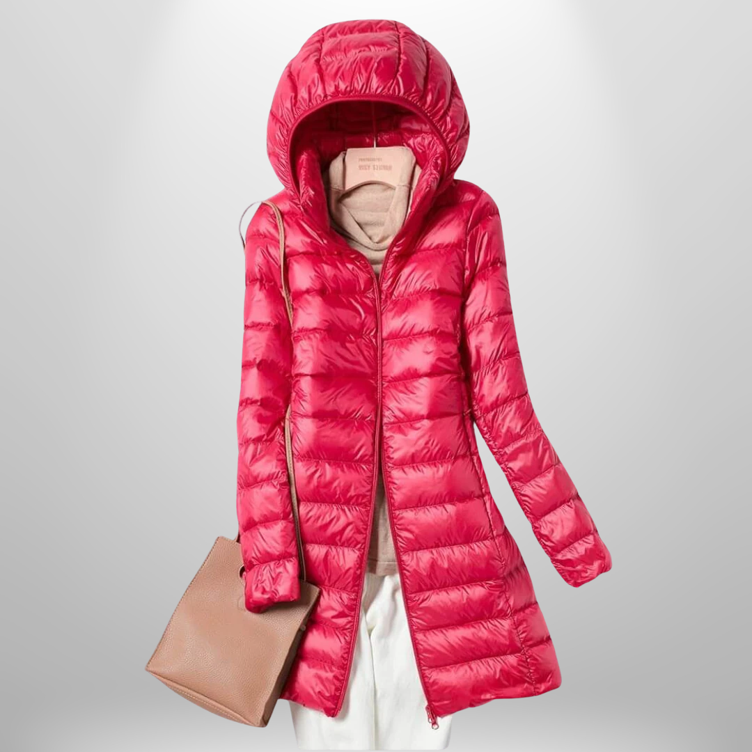 Zoey | Chaqueta larga acolchada con capucha para mujer