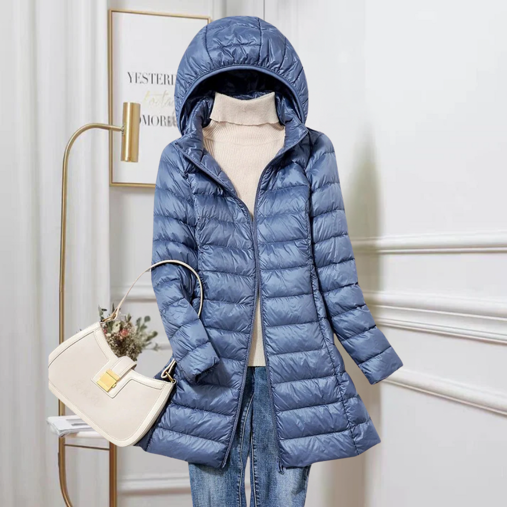 Zoey | Chaqueta larga acolchada con capucha para mujer