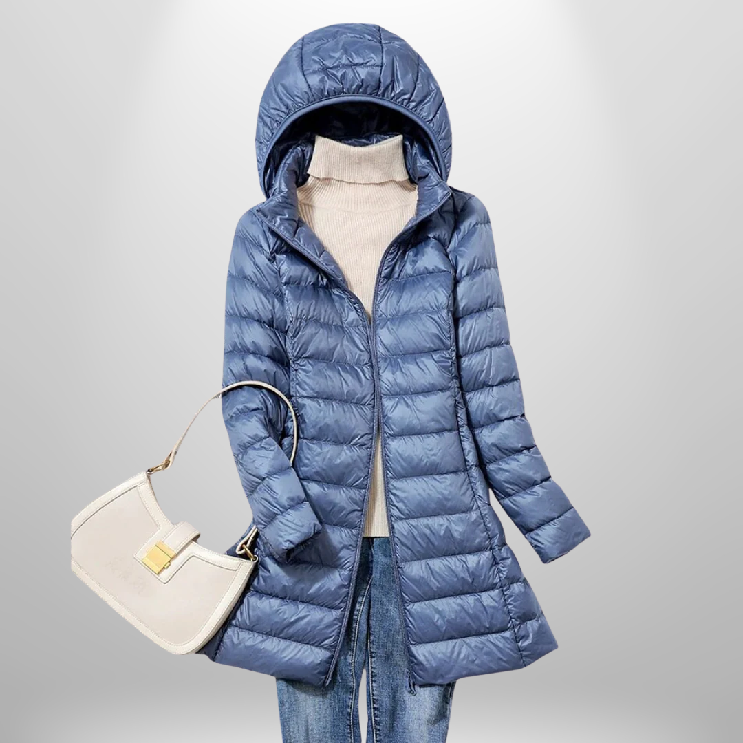 Zoey | Chaqueta larga acolchada con capucha para mujer
