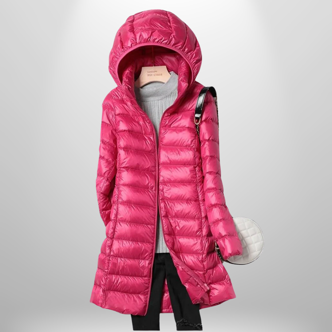 Zoey | Chaqueta larga acolchada con capucha para mujer