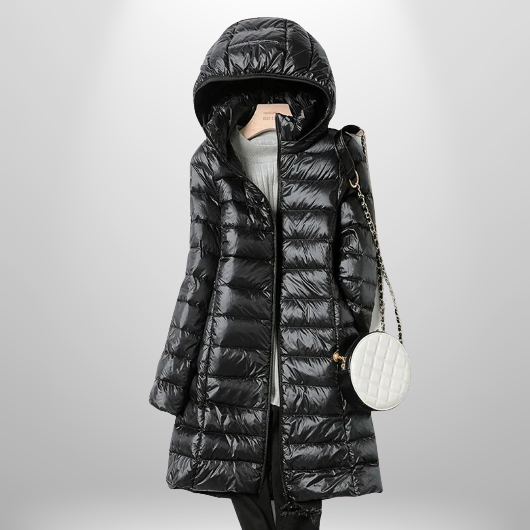 Zoey | Chaqueta larga acolchada con capucha para mujer