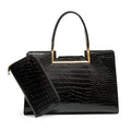 Conjunto de bolso y cartera de piel