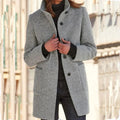 Abrigo elegante de lana de invierno para mujer