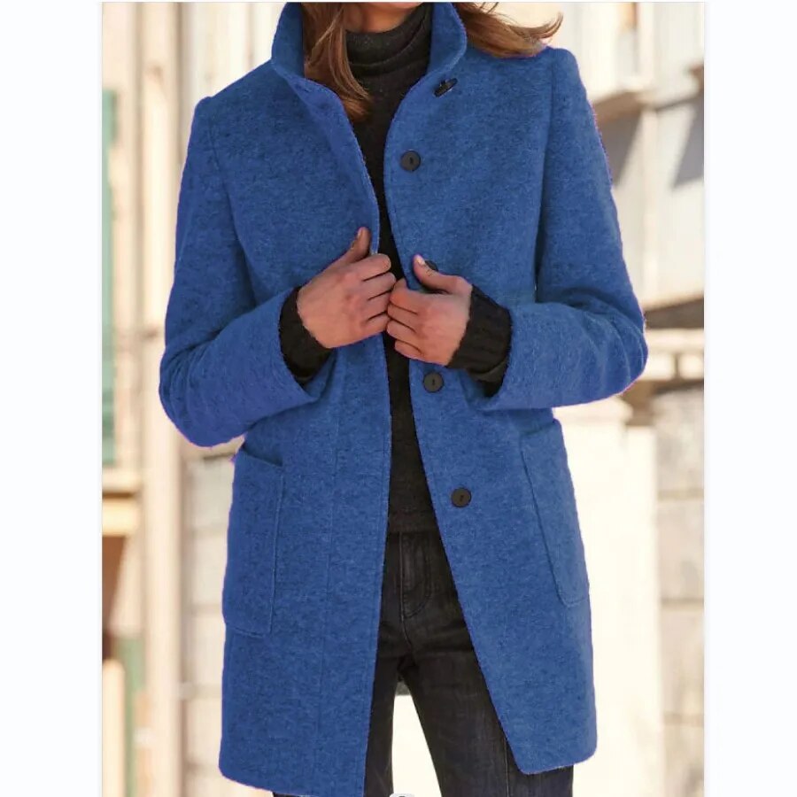 Abrigo elegante de lana de invierno para mujer
