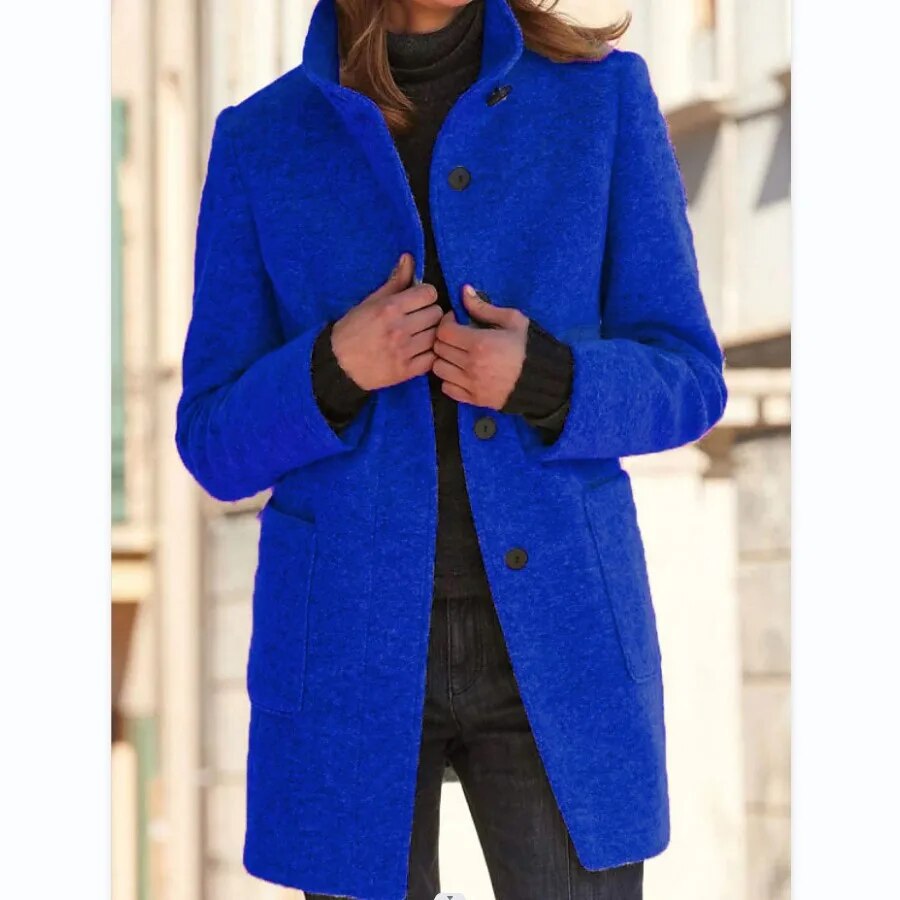 Abrigo elegante de lana de invierno para mujer