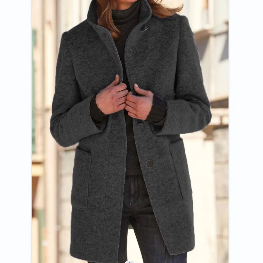 Abrigo elegante de lana de invierno para mujer