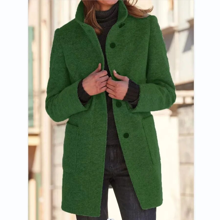 Abrigo elegante de lana de invierno para mujer