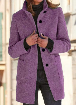 Abrigo elegante de lana de invierno para mujer