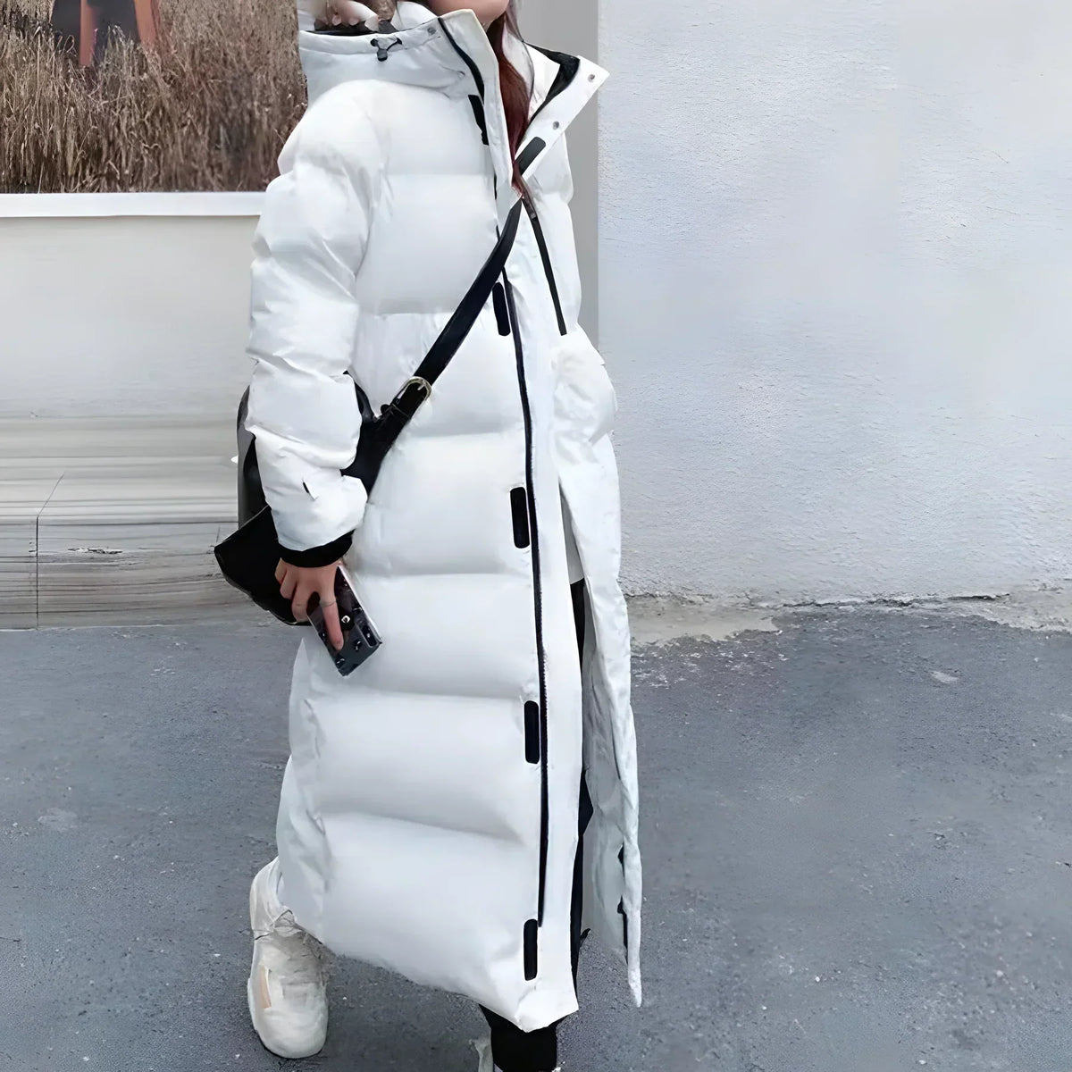 Chaqueta larga de plumón de invierno para mujer