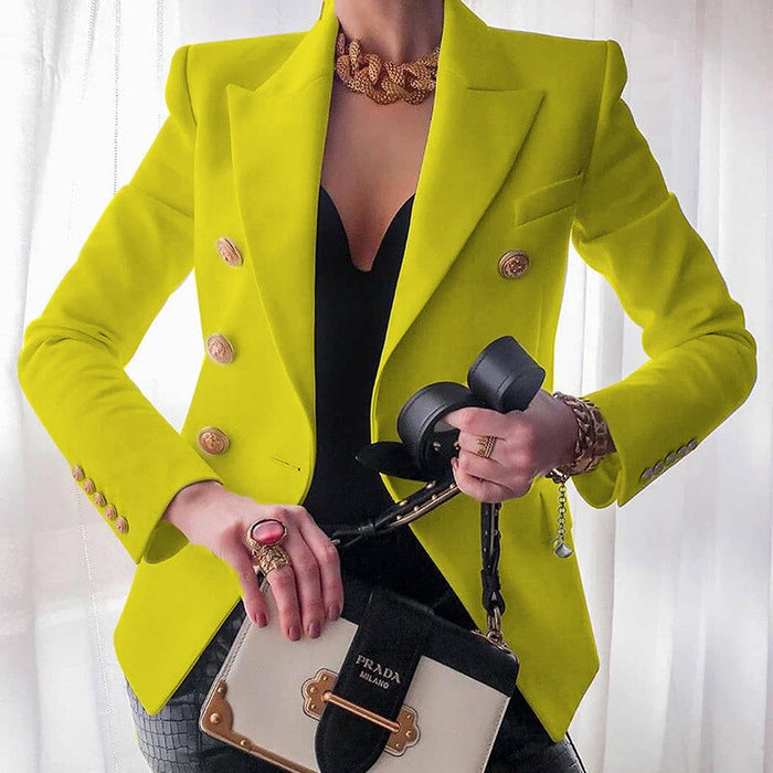 Alessia | Blazer de doble botonadura con botones dorados para mujer