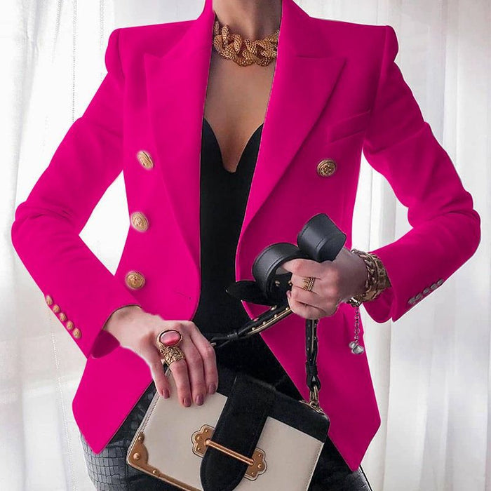 Alessia | Blazer de doble botonadura con botones dorados para mujer