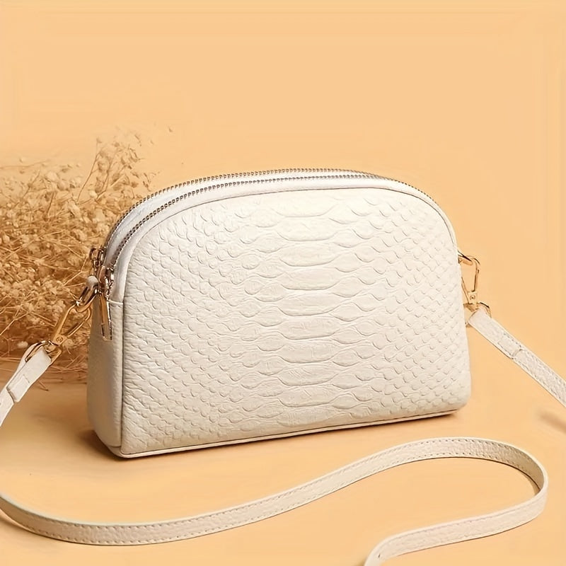 Elegancia pura de Vivienne | Bolso bandolera con relieve de cocodrilo