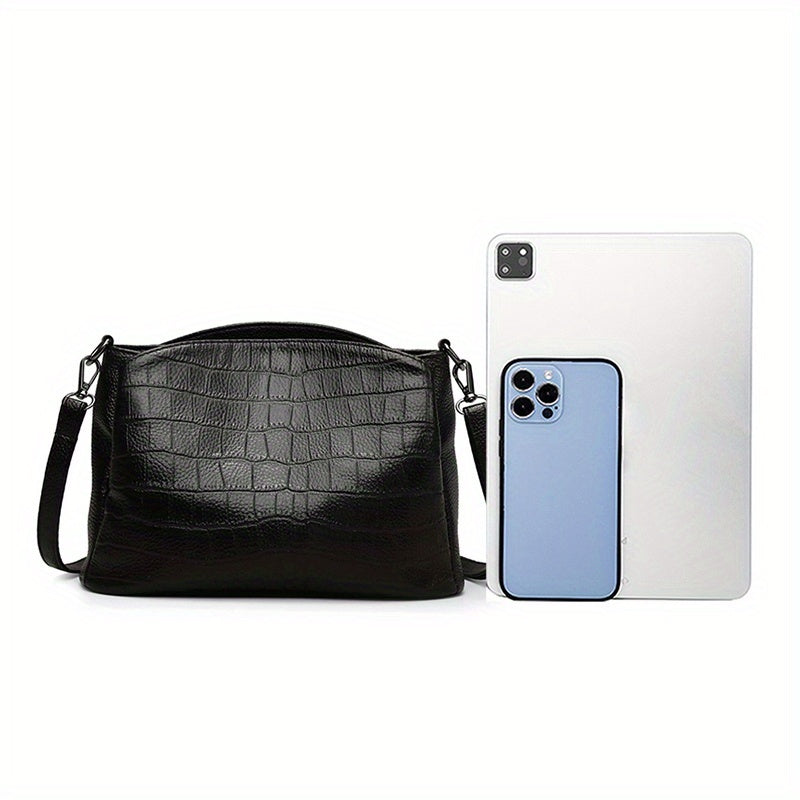 El encanto refinado de Vivienne | Bolso de hombro de piel de cocodrilo