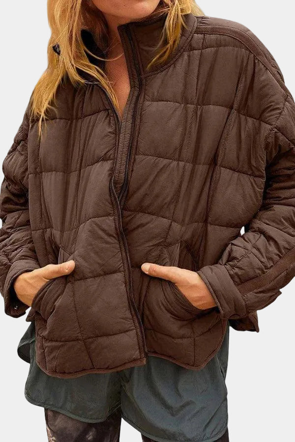 Caroline | Chaqueta acolchada ligera de viaje con cremallera para mujer