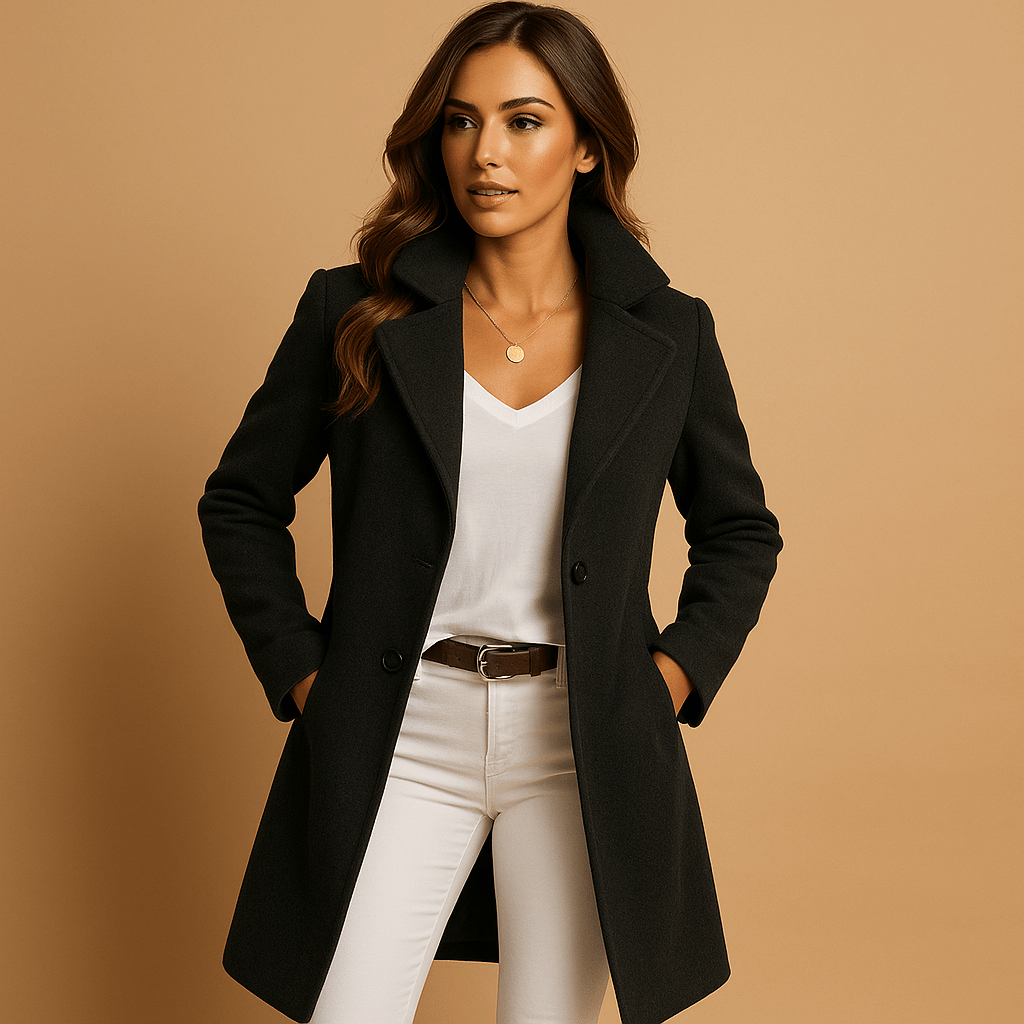 Haya | Abrigo largo elegante con botonadura para mujer