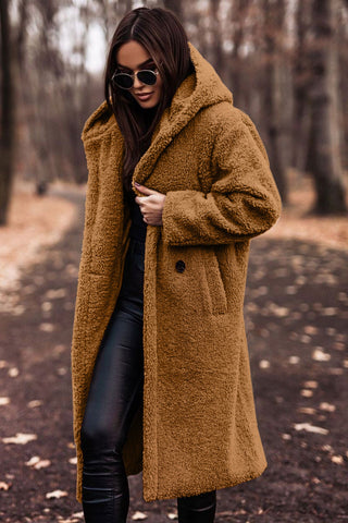 Bella | Chaqueta de borreguito de moda con capucha para mujer