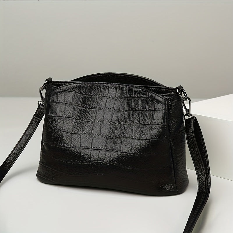 El encanto refinado de Vivienne | Bolso de hombro de piel de cocodrilo
