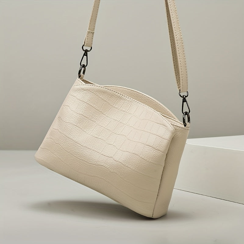 El encanto refinado de Vivienne | Bolso de hombro de piel de cocodrilo