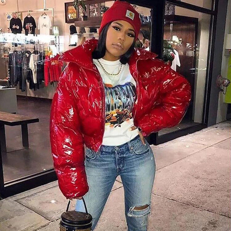 Chaqueta corta acolchada de invierno para mujer