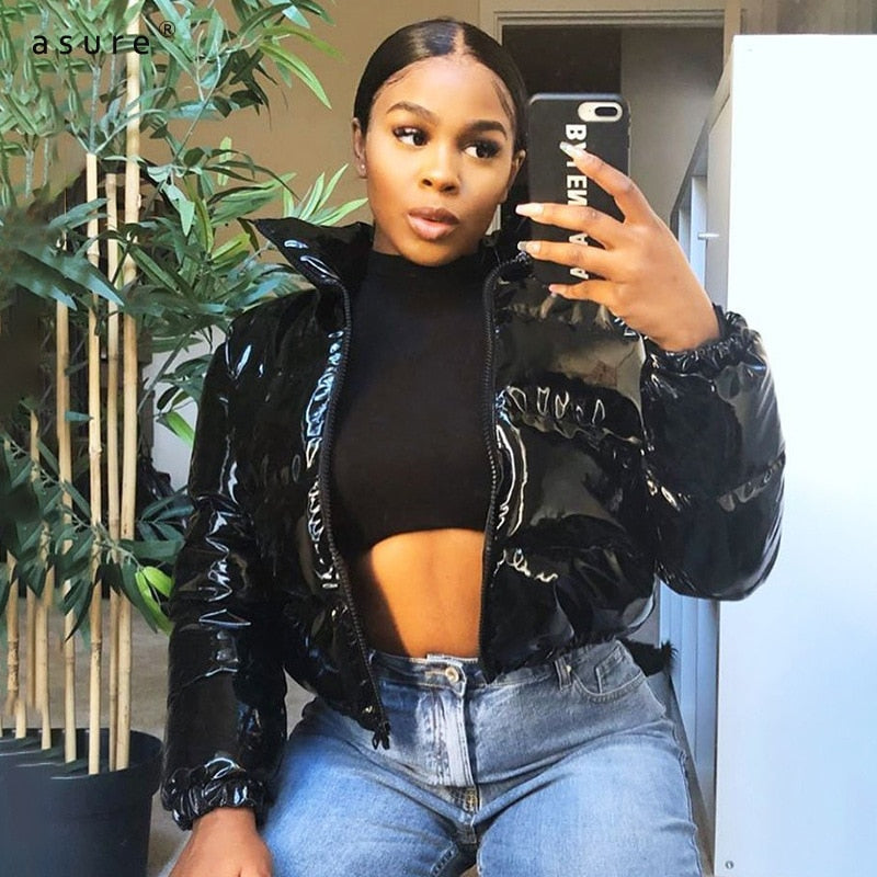 Chaqueta corta acolchada de invierno para mujer