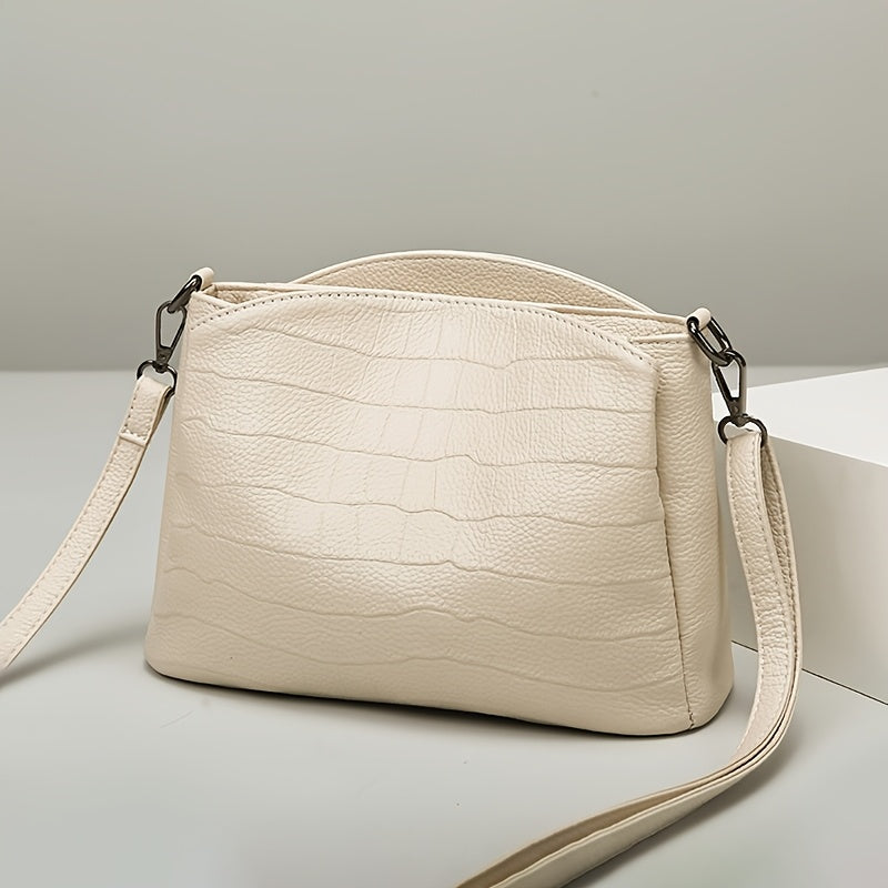 El encanto refinado de Vivienne | Bolso de hombro de piel de cocodrilo