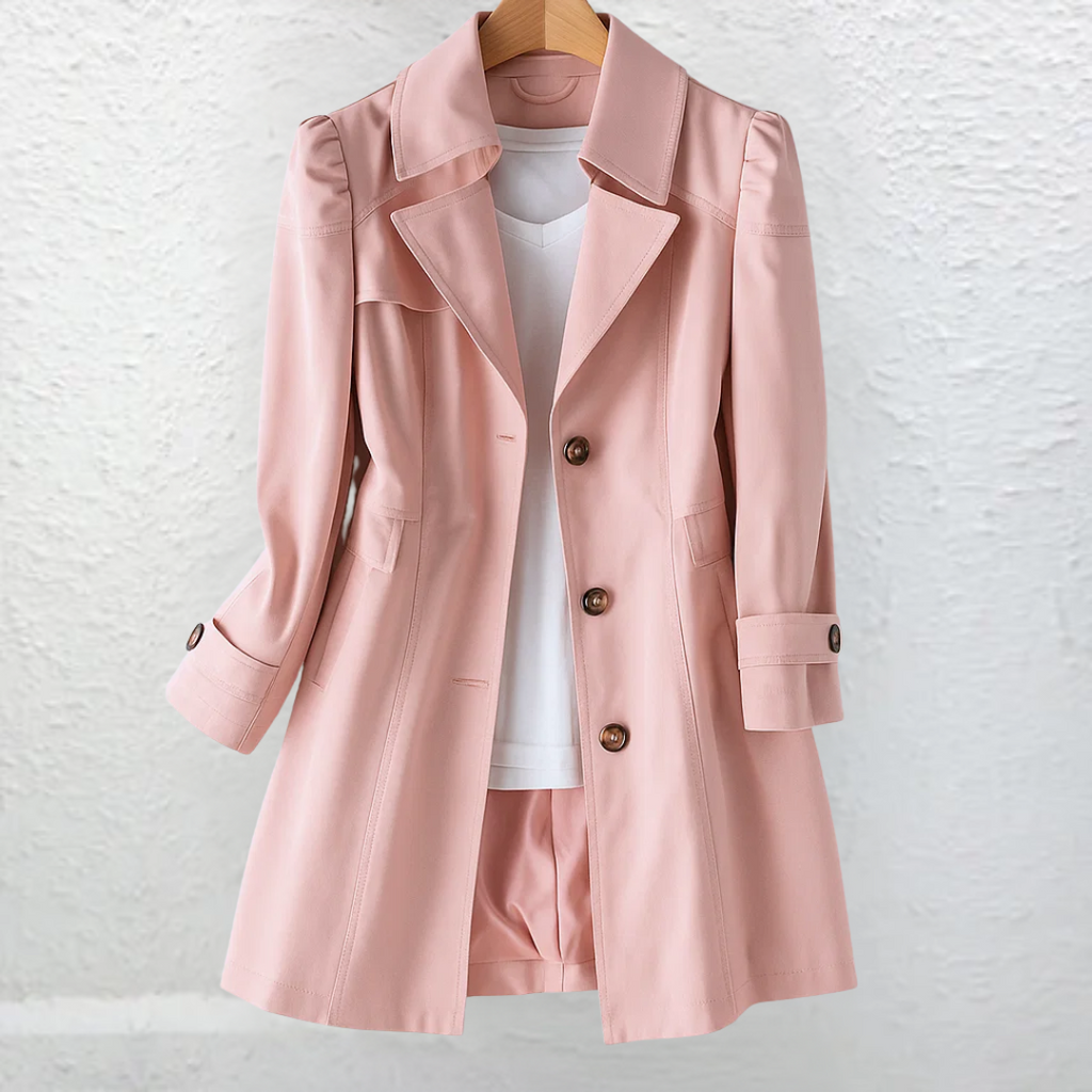 Fiona | Gabardina clásica con botonadura para mujer