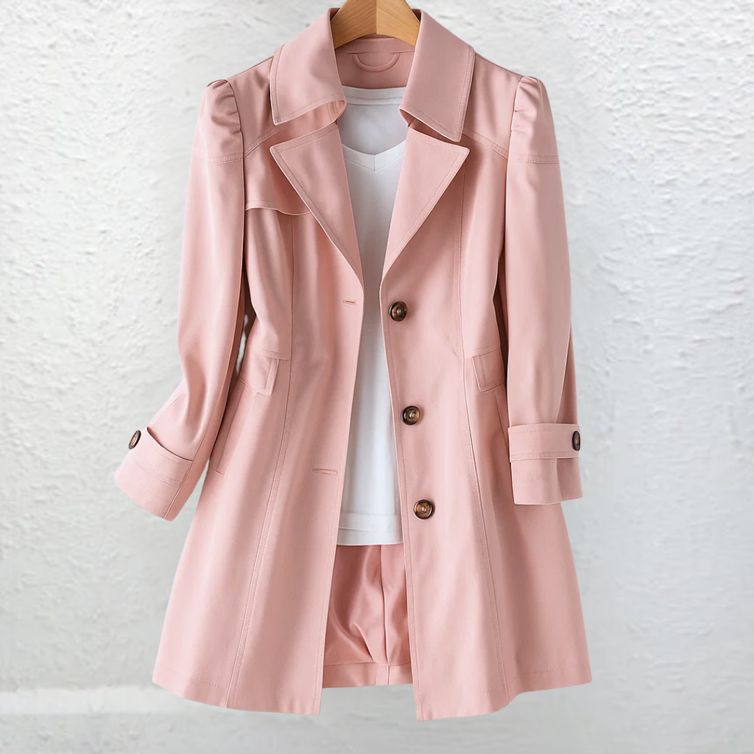 Fiona | Gabardina clásica con botonadura para mujer