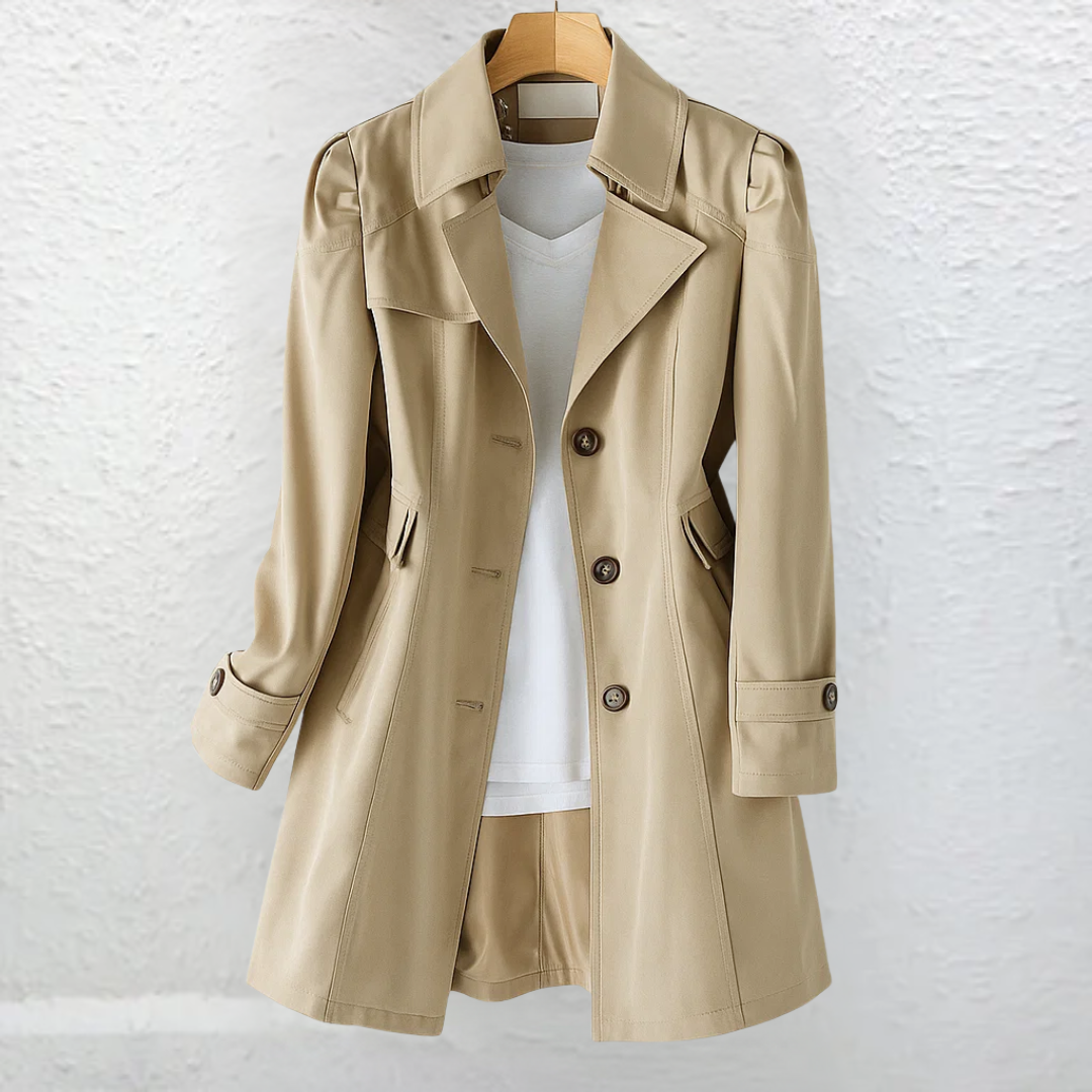 Fiona | Gabardina clásica con botonadura para mujer