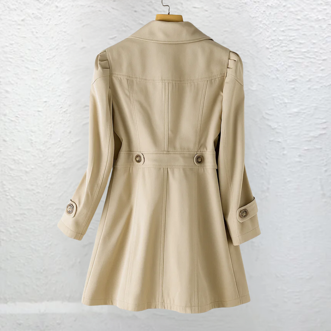 Fiona | Gabardina clásica con botonadura para mujer