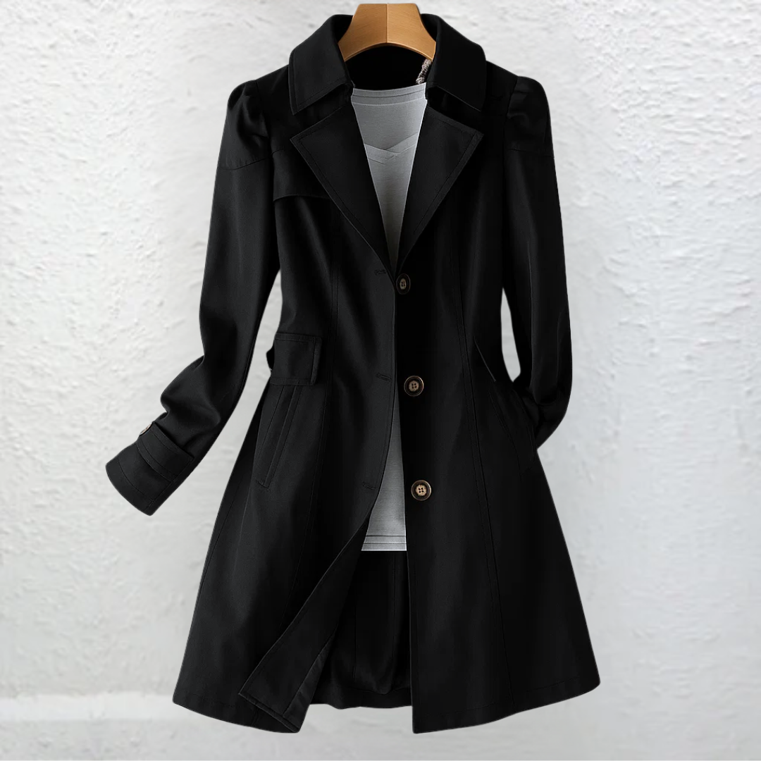 Fiona | Gabardina clásica con botonadura para mujer