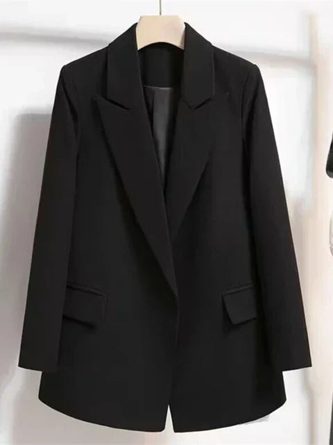 Blazer largo informal con cinturón para mujer
