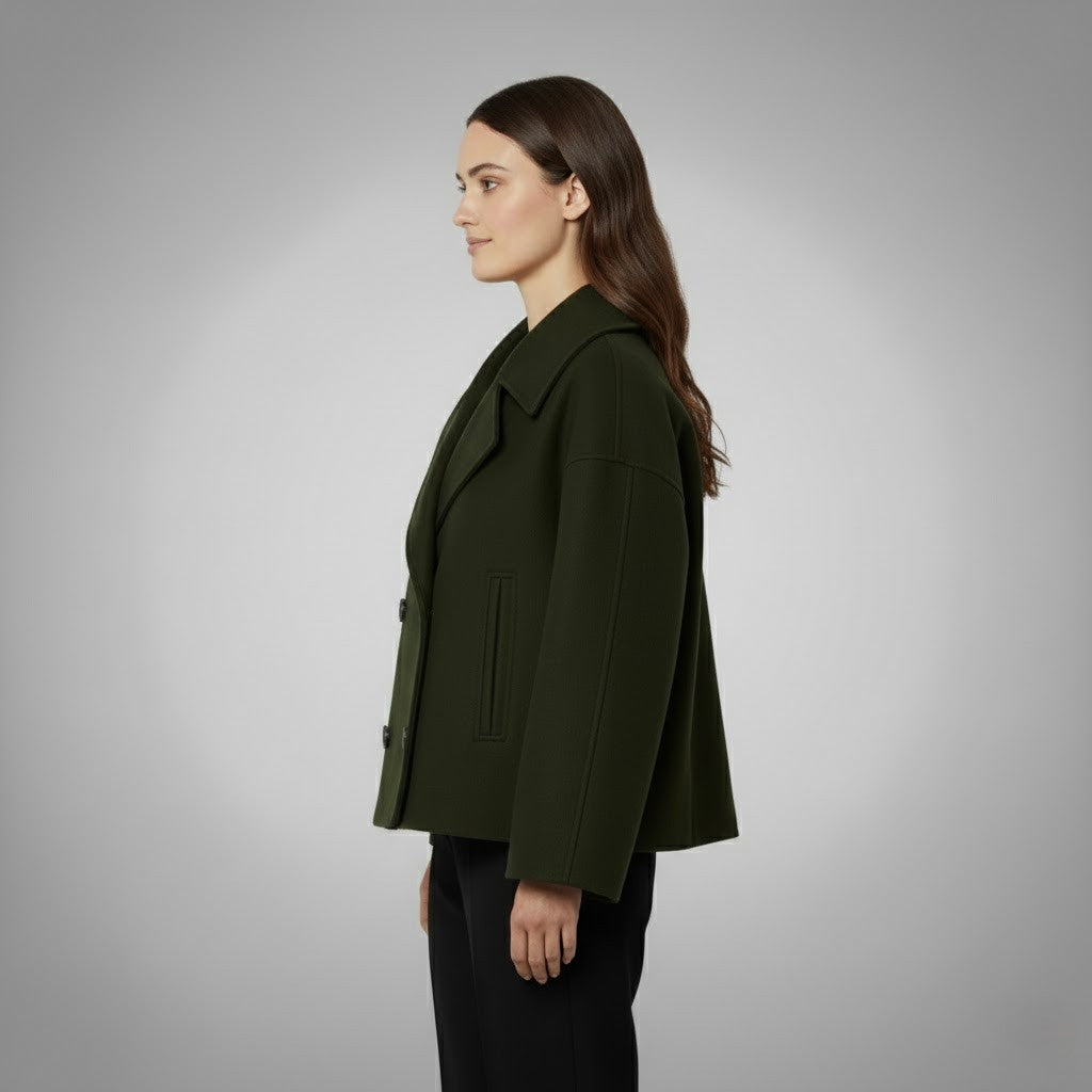 Aurora | Abrigo corto elegante con botones para mujer