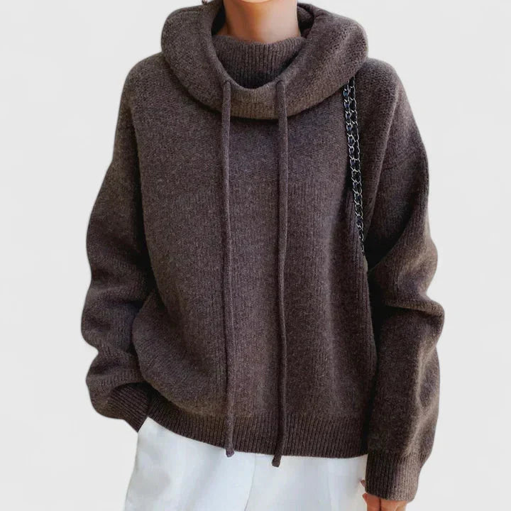 Hanna | Jersey de punto holgado con capucha para mujer